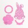 Standing for the egg "Bunny" 8.5x8.5x14.5 cm (set 4 parts) purple