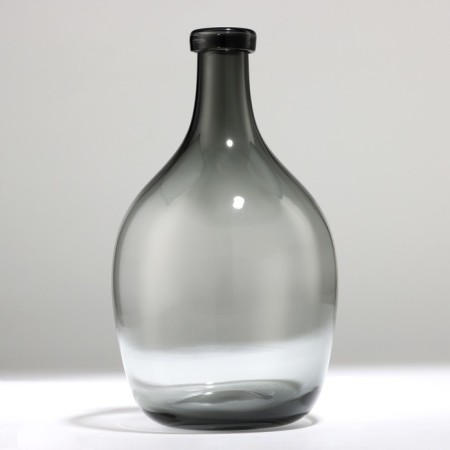 Vase for flowers bottle "Surmna" from transparent gray glass 29 x 16 x 16 cm