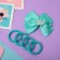Hair set "Christie" (1 clamp, 4 elastic bands) turquoise