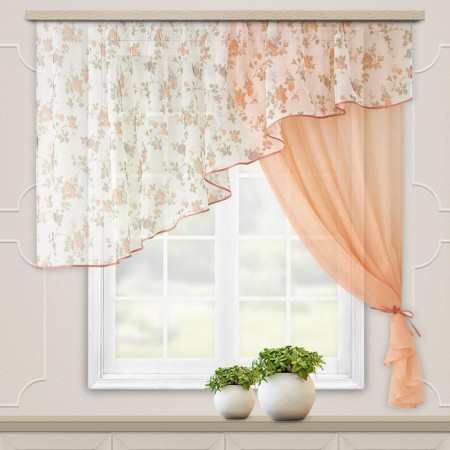 A set of curtains for the kitchen Witerra Byzantium 280x160cm, peach, right, PE100%