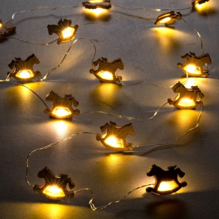 Garland “thread” 2 m dews with nozzles “horse”, IP20, silver thread, 20 LED, glow warm white, AAX2