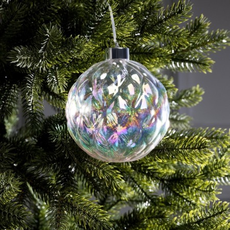 Christmas tree toy LED "ball", d = 12 cm, 12 LED, AAX2 batteries (not in the kit), glow warm white-1