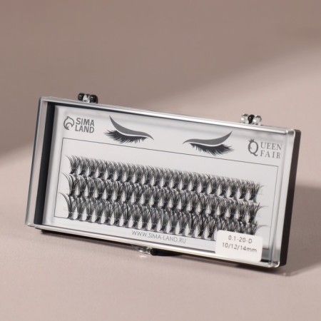 A set of overhead eyelashes "Classic", bundles, 10, 12, 14 mm, thickness 0.1 mm, bend D, 20 D-2