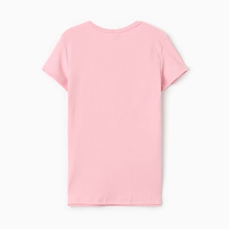 T-shirt female o-shaped neckline, light pink color, size 46-3