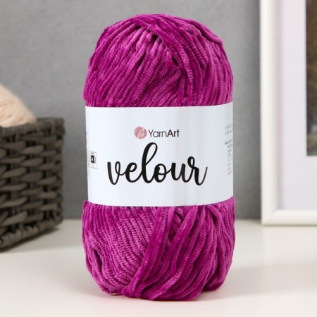 Yarn "Velour" 100% micropoliester 170m/100g (855 fuchsia)