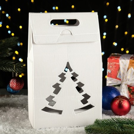 Gift box "Bag with a Christmas tree" Bel./Bel., 24 x 13.5 x 40 cm-1