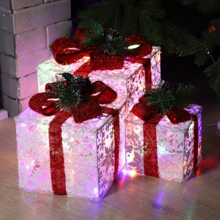 LED figure "Color gifts" 15, 20, 25 cm, textiles, metal, 220 V, glow of multi-2