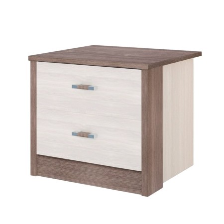 Bedside table "Nicole", 466 × 420 × 416 mm, 2 boxes, color ash shimo light / dark