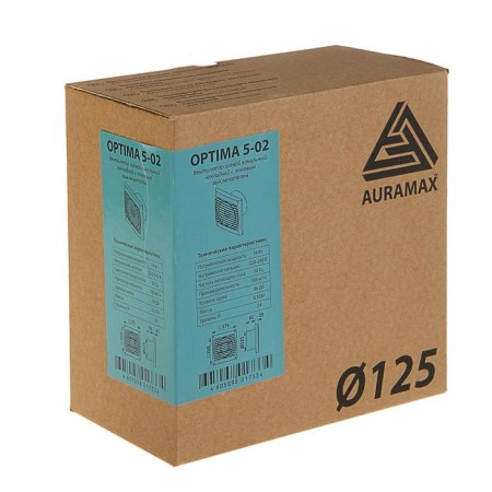Exhaust Auramax Optima 5-02, 175x175 mm, d = 125 mm, 220–240 V, with a switch-4