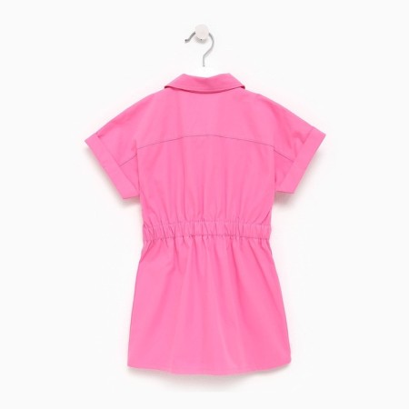 Children's dress with KAFTAN pockets, size 36 (134-140 cm), bright pink color-9