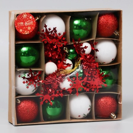 Set of balls plastic D-6 and 2.5 cm, 21 pcs “Vacations” Patterns, Mishura 1 m, mix-1