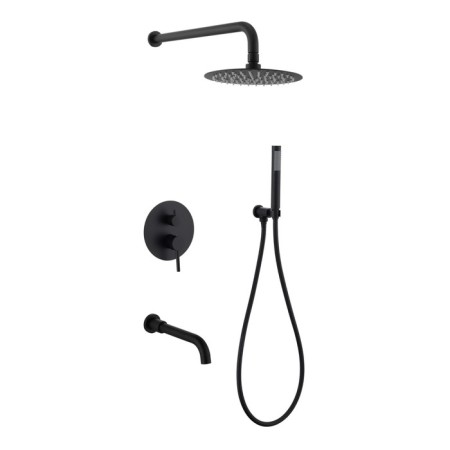 The shower system "RMS" SUS129BL-1S, built-in, tropical shower, stainless steel, black 10348