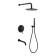 The shower system "RMS" SUS129BL-1S, built-in, tropical shower, stainless steel, black 10348