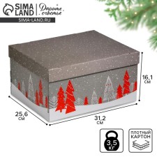 Складная коробка «Новогоднее поздравление», 31,2 х 25,6 х 16,1 см, Новый год