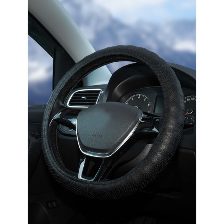 Braids on steering wheel of perforated skin AIRLINE, 37-39 cm, black color-2