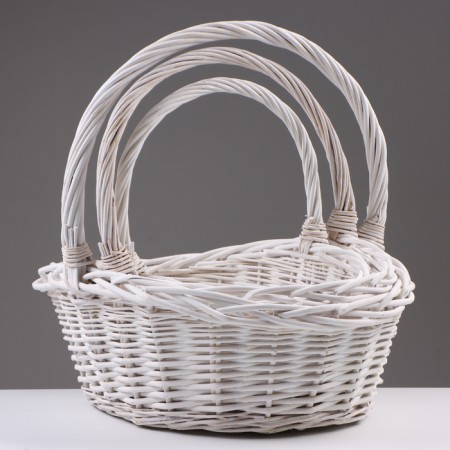 A set of baskets of 3 pcs, 43x33x17/40 cm, white, willow-1