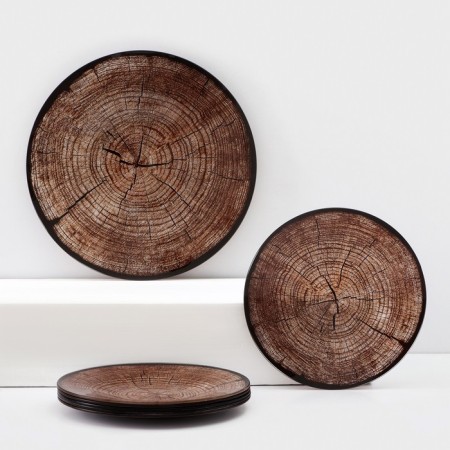 Set of dining room shade “Sawdal of a tree”, 7 objects: 30 cm - 1 pc, 21.5 cm - 6 pcs, in gift packaging