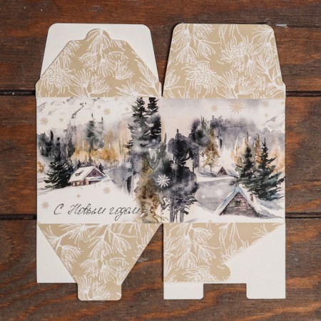 Folding box "Snow Tale" 10 x 10 x 10 cm-3