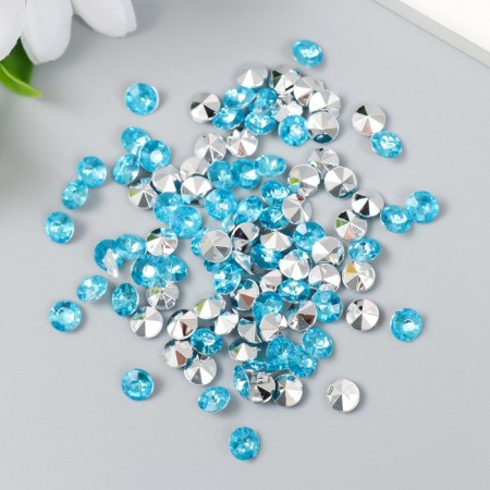 Decor for creativity in the bottle "Rhinestones. Blue water" set 250 pcs d = 0.6 cm 4x3x3 cm-3