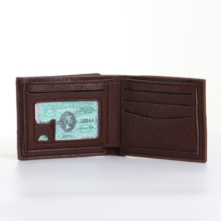 Male purse without fastening, brown color-6