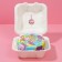 A set for a bento-type with a candle, confectionery packaging "Happy Birthday", 15.4 x 15.2 x 8.8 cm