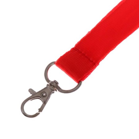 Badge tape width-20 mm, length-90 cm with metal carbine, red-2