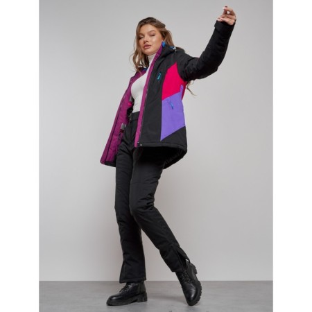 Ski jacket female winter, size 50, black color-19