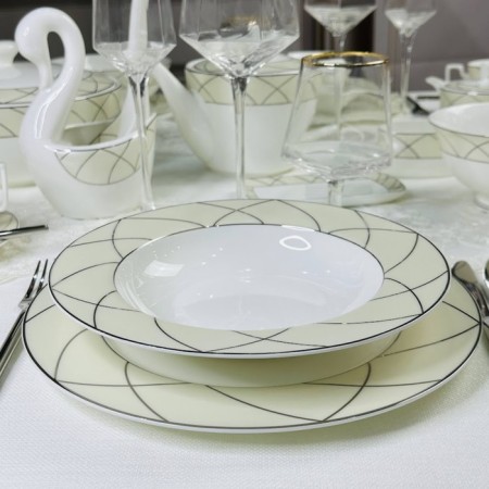 A set of deep plates Lenardi pandora, d = 23 cm, 6 pcs