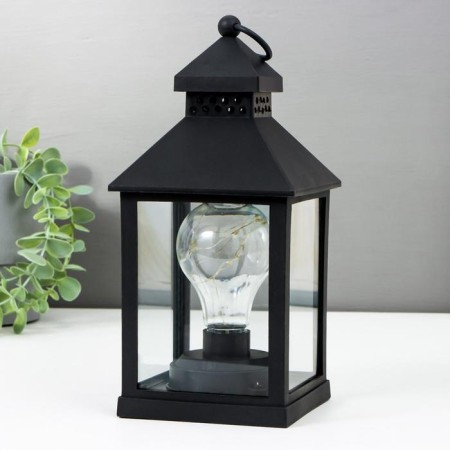 Nightlight "Lantern 3" LED from batteries 3HAAA Black 10.5x10.5x21.5 cm Risalux-3