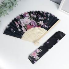 Fan bamboo, textile h = 21 cm 