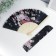 Fan bamboo, textile h = 21 cm "flowers" with a cover, black