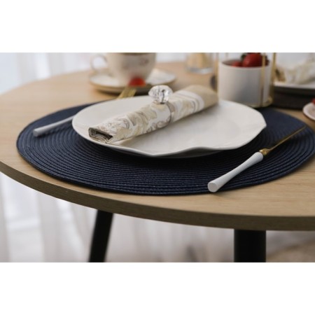 Serving napkin on the table "Loft", d = 38 cm, blue color-4