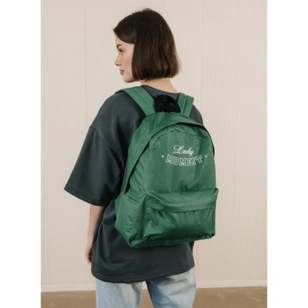Backpack School Textile Lucky Moment, with pocket, 29x12x40, green color-7