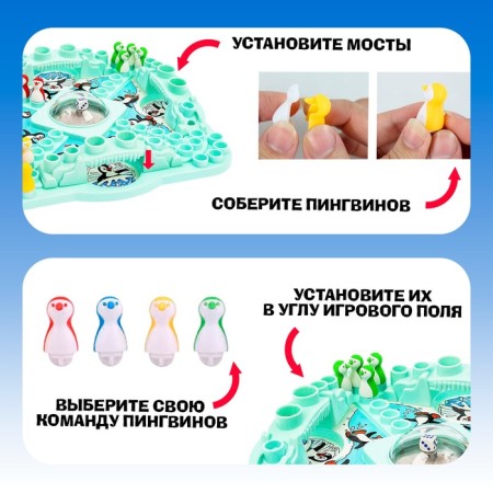 Board game for luck "Penguin Game", 2-4 players, 4+-2