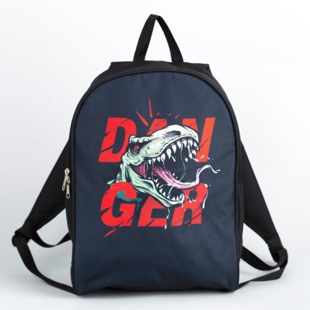 School Youth Backpack 27x14x38, Danger, Dinosaur, Black-5
