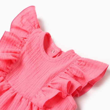 Body with ruffles crumb I am "Muslin", height 80-86 cm, pink color-1