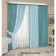 Set of curtains "Canvas", size 200x270 cm, 2 pcs, turquoise color, blue