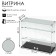 Smail window, 2 inclined shelves, 800 × 300 × 700, chipboard, glass, gray color.