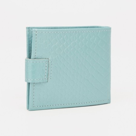 Women's wallet on the Textura button, blue color-2