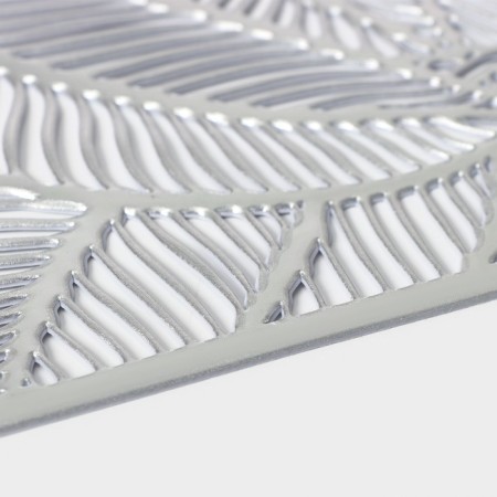 Set of serving napkins on the table of the leafopad, 4 pcs, 45 × 30 cm, silver color-2