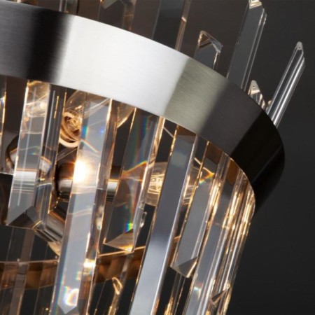 STECCATO chandelier, 5x60W E14, Nickel color-2