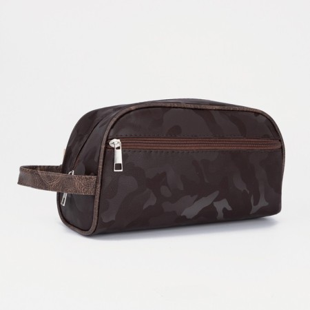 Lightning cosmetic bag, external pocket, brown color