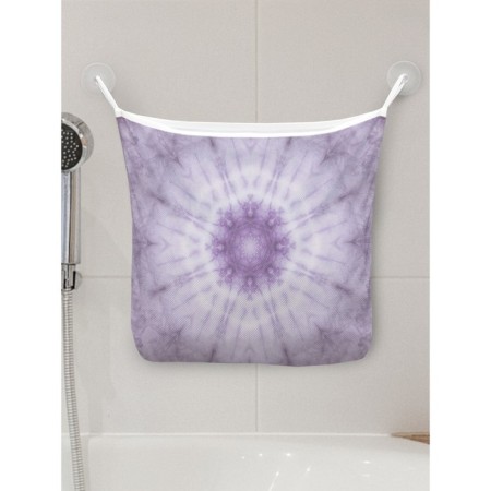 Organizer in a bath on suction cups “Violet patterns”, for storing toys and trifles, size 33x39 cm