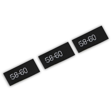 Textile strip "58-60", 5 x 1.1 cm, black color-1