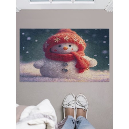 Famous rug in the hallway "Snowman", size 45x75 cm