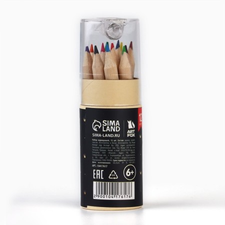 Color pencils mini in a tube, 12 pcs "Pesik"-3