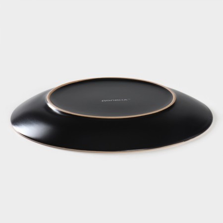Board ceramic dining shade "Vanilla", d = 27 cm, black color-2