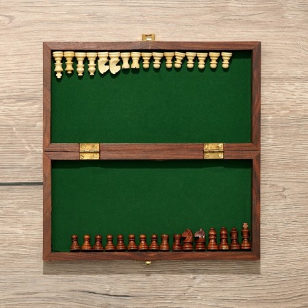 Folding chess, board 25x25 cm, tree shisham-7