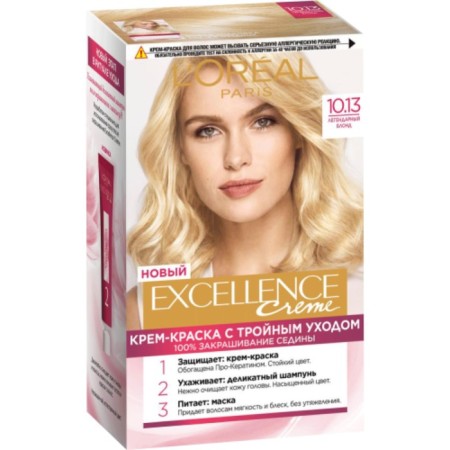 Hair Cream L’Oreal Excellence Creme, tone 10.13 Legendary blond