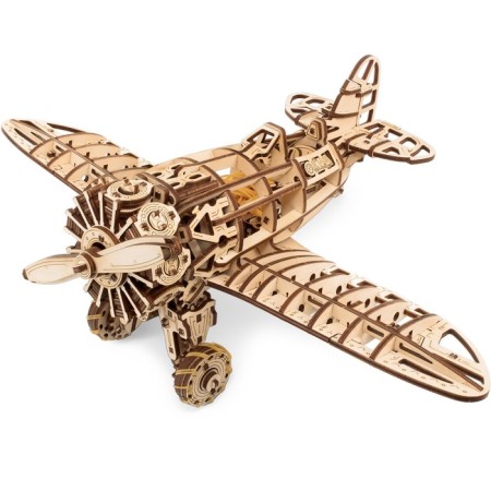 Wooden Model 3D, Ewa, Airplane with a motor-7